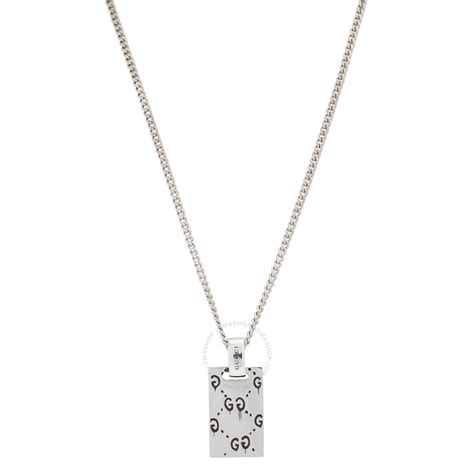 gucci ghost pendant necklace in silver|gucci ghost necklace on neck.